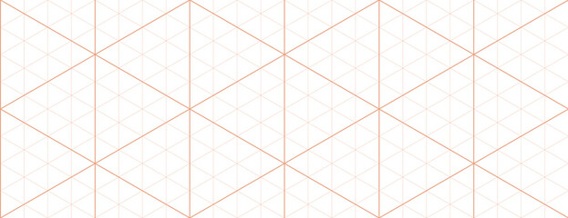 Fototapeta premium Orange isometric grid graph paper background. Seamless pattern guide background. Desigh for engineering or mechanical layout drawing. Vector illustration
