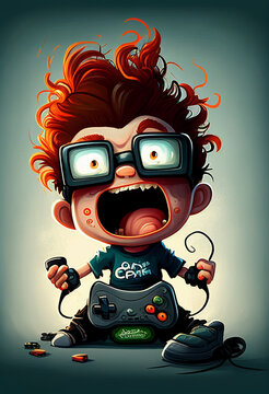 gamer cartoon character