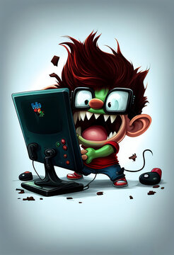 gamer cartoon character