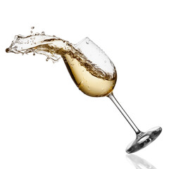 Glass with white wine up