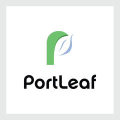 Obraz premium letter P Leaf Plant Logo Design. Creative Idea Logo design Vector illustration template