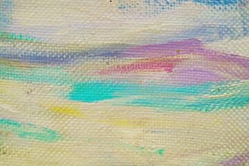Colorful abstract oil painting art background. Texture of canvas and oil.