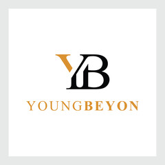 professional modern creative fresh Initial letter BY YB minimalist art logo,