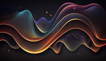 3d render, abstract  background with  wavy ribbons - Generative AI