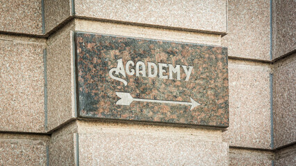 Street Sign to Academy