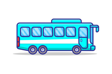 Illustration of a cute modern bus cartoon vector white background