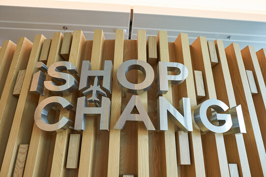 SINGAPORE - CIRCA NOVEMBER, 2015: iShopChangi sign seen in Singapore Changi Airport.