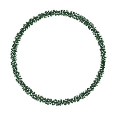 round frame made of leaves