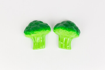 toy broccoli cabbage on a white background vegetable healthy food