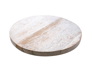 Wood cutting board isolated on white background. Wooden tray.