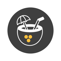 Coconut drink Vector Icon fully editable

