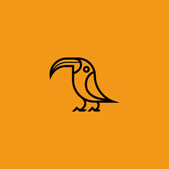 Toucan bird linear logo design.