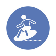 Surfing Vector Icon fully editable


