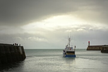 fishing vessel leaving the harbour