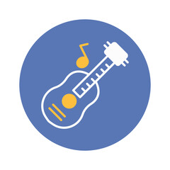 Acoustic guitar Vector Icon fully editable

