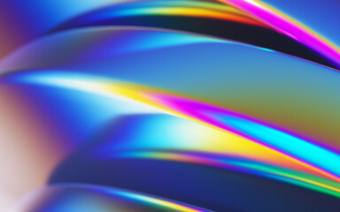Beautiful 3d iridescent holographic shape background, Abstract shiny wallpaper