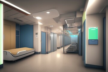 hospital corridor in hospital-Generate AI