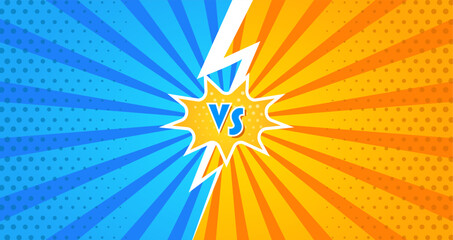 Fototapeta premium Versus Retro Elements Product Comparison Background Vector Illustration