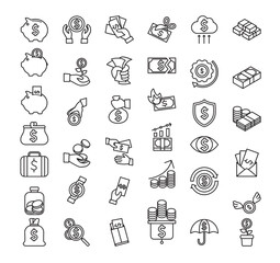 Business and Finance Icons. outline icons 