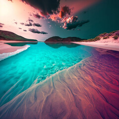 sunset on the beach, Generative Ai
