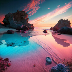 sunset over the sea, Generative Ai