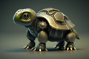 Fototapeta premium Futuristic robot animal. Turtle.