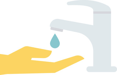 coronavirus Faucet and hand