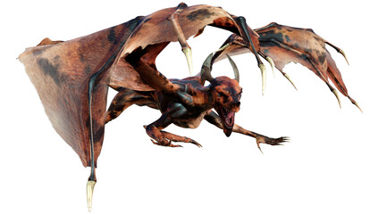 3D Rendering Fairy Tale Dragon on White