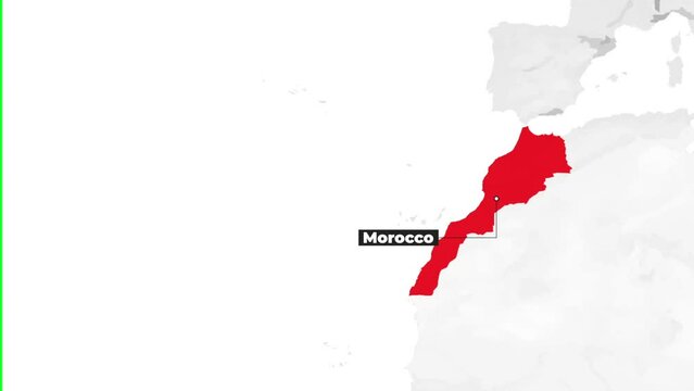 Morocco coming forward toward the camera on a gently rotating political globe