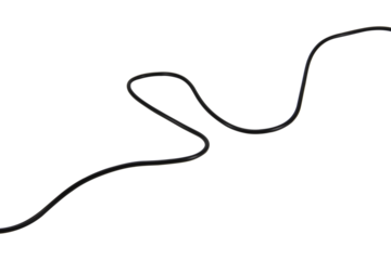 black wire cable of usb and adapter isolated on white background.