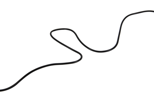 black wire cable of usb and adapter isolated on white background.