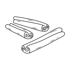 Cinnamon sticks. Hand drawn illustration in doodle style.