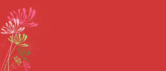 Flowers background vector. Red Vector background for banner, poster, Web and packaging.