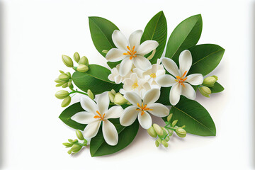 Fototapeta premium Jasmine Flowers, Illustration, Generative AI
