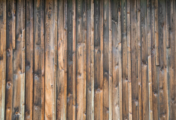 Old weathered wooden wall as background. Rustic wood texture of a wall.
