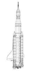 Rocket carrying space shuttle