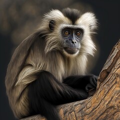 Obraz premium Aotus azarae azarae Monkey Generative AI