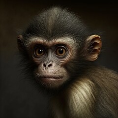 Fototapeta premium Cacajao melanocephalus Monkey Generative AI