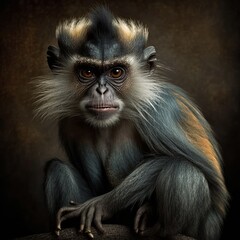 Obraz premium Callicebus lucifer Monkey Generative AI
