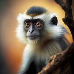 Obraz premium Callicebus lugens Monkey Generative AI