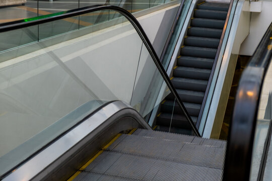 Escalator in the shopping center