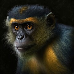 Fototapeta premium Callithrix flaviceps Monkey Generative AI