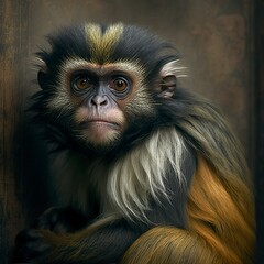 Fototapeta premium Callithrix geoffroy Monkey Generative AI