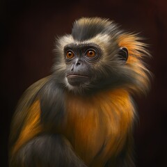 Obraz premium Callithrix penicillata Monkey Generative AI