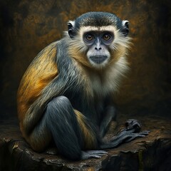 Fototapeta premium Lagothrix cana cana Monkey Generative AI