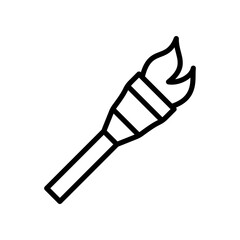 Torch vector icon. Symbol Olympic Games, power of flame, heat, victory.