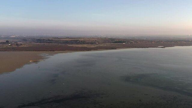 Arnel pond in the early morning, near Villeneuve-l&egrave;s-Maguelone, in H&eacute;rault, Occitanie