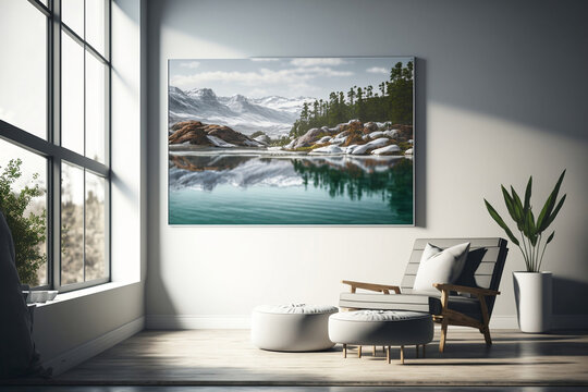 Minimalist Natural Elements and Generative AI Create a Stylish Home Office Design