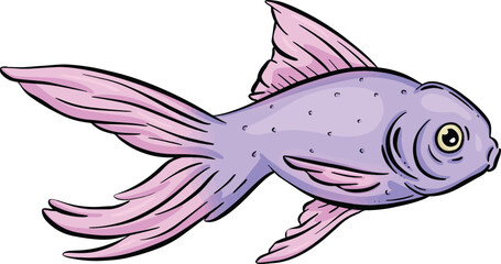 Underwater Marine Fish Cartoon Illustration in a Vector