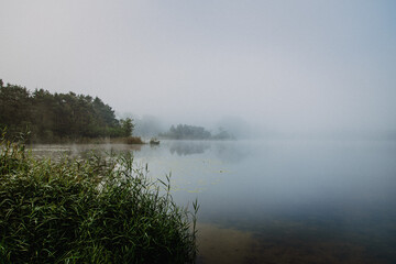 Slowenien | See im Nebel